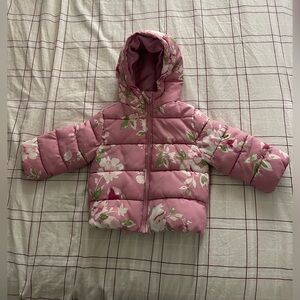 Floral Pink Puffer Jacket